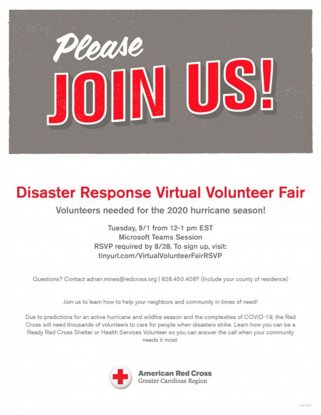 Disaster Response Virtual Volunteer Fair flyer