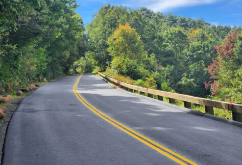 Blue Ridge Parkway at milepost 320.2 near Linville Falls