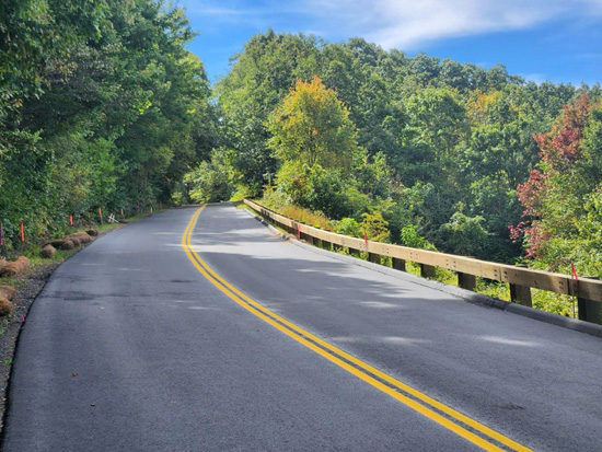 Blue Ridge Parkway at milepost 320.2 near Linville Falls